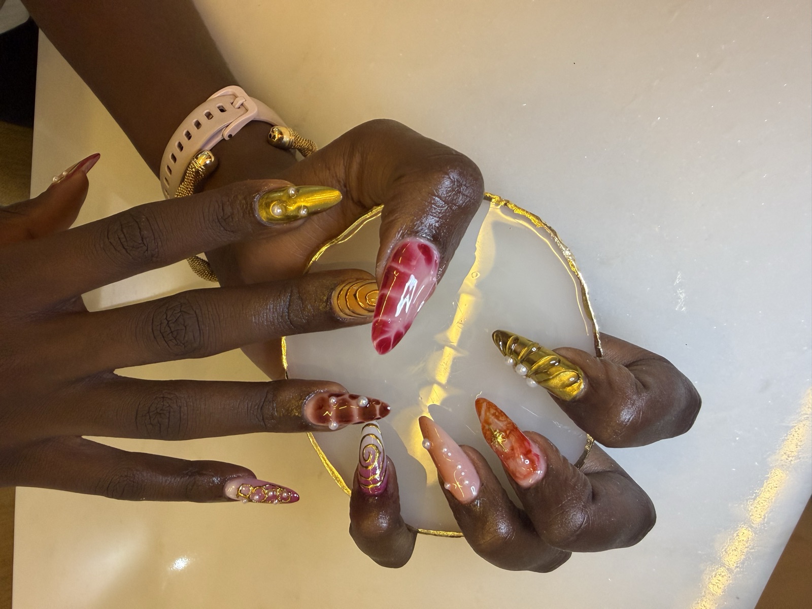 Hand-painted nail art at The Gel Bar